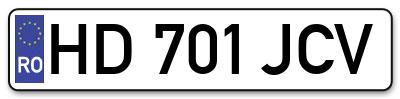 Placuta inmatriculare numar auto  HD-701-JCV, HD 701 JCV, HD701JCV