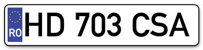 Placuta inmatriculare numar auto  HD-703-CSA, HD 703 CSA, HD703CSA