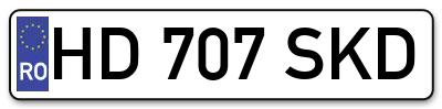 Placuta inmatriculare numar auto  HD-707-SKD, HD 707 SKD, HD707SKD