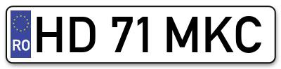 Placuta inmatriculare numar auto  HD-71-MKC, HD 71 MKC, HD71MKC