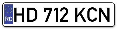 Placuta inmatriculare numar auto  HD-712-KCN, HD 712 KCN, HD712KCN