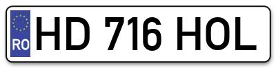 Placuta inmatriculare numar auto  HD-716-HOL, HD 716 HOL, HD716HOL
