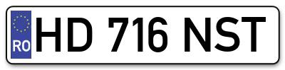 Placuta inmatriculare numar auto  HD-716-NST, HD 716 NST, HD716NST