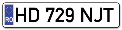 Placuta inmatriculare numar auto  HD-729-NJT, HD 729 NJT, HD729NJT