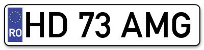 Placuta inmatriculare numar auto  HD-73-AMG, HD 73 AMG, HD73AMG