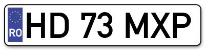 Placuta inmatriculare numar auto  HD-73-MXP, HD 73 MXP, HD73MXP