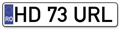 Placuta inmatriculare numar auto  HD-73-URL, HD 73 URL, HD73URL