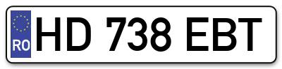 Placuta inmatriculare numar auto  HD-738-EBT, HD 738 EBT, HD738EBT