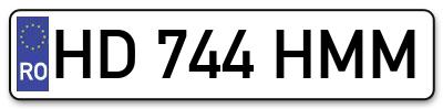 Placuta inmatriculare numar auto  HD-744-HMM, HD 744 HMM, HD744HMM