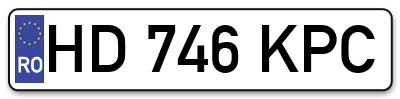 Placuta inmatriculare numar auto  HD-746-KPC, HD 746 KPC, HD746KPC