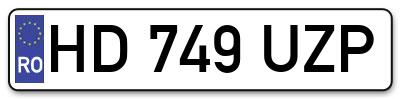 Placuta inmatriculare numar auto  HD-749-UZP, HD 749 UZP, HD749UZP