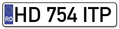 Placuta inmatriculare numar auto  HD-754-ITP, HD 754 ITP, HD754ITP