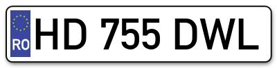 Placuta inmatriculare numar auto  HD-755-DWL, HD 755 DWL, HD755DWL