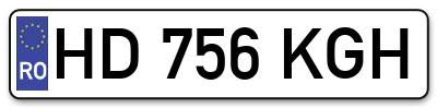 Placuta inmatriculare numar auto  HD-756-KGH, HD 756 KGH, HD756KGH