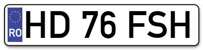 Placuta inmatriculare numar auto  HD-76-FSH, HD 76 FSH, HD76FSH