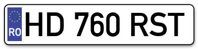 Placuta inmatriculare numar auto  HD-760-RST, HD 760 RST, HD760RST