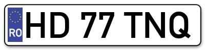 Placuta inmatriculare numar auto  HD-77-TNQ, HD 77 TNQ, HD77TNQ