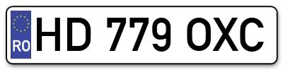 Placuta inmatriculare numar auto  HD-779-OXC, HD 779 OXC, HD779OXC