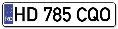 Placuta inmatriculare numar auto  HD-785-CQO, HD 785 CQO, HD785CQO