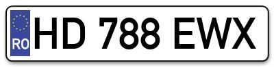 Placuta inmatriculare numar auto  HD-788-EWX, HD 788 EWX, HD788EWX