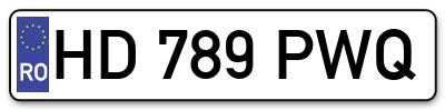 Placuta inmatriculare numar auto  HD-789-PWQ, HD 789 PWQ, HD789PWQ