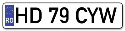 Placuta inmatriculare numar auto  HD-79-CYW, HD 79 CYW, HD79CYW