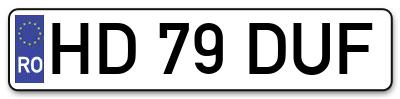 Placuta inmatriculare numar auto  HD-79-DUF, HD 79 DUF, HD79DUF