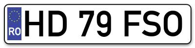 Placuta inmatriculare numar auto  HD-79-FSO, HD 79 FSO, HD79FSO