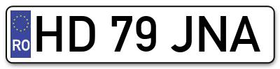 Placuta inmatriculare numar auto  HD-79-JNA, HD 79 JNA, HD79JNA