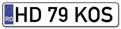 Placuta inmatriculare numar auto  HD-79-KOS, HD 79 KOS, HD79KOS