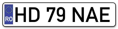 Placuta inmatriculare numar auto  HD-79-NAE, HD 79 NAE, HD79NAE