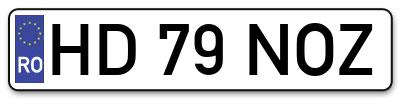 Placuta inmatriculare numar auto  HD-79-NOZ, HD 79 NOZ, HD79NOZ
