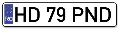 Placuta inmatriculare numar auto  HD-79-PND, HD 79 PND, HD79PND