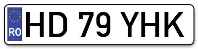 Placuta inmatriculare numar auto  HD-79-YHK, HD 79 YHK, HD79YHK