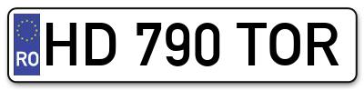 Placuta inmatriculare numar auto  HD-790-TOR, HD 790 TOR, HD790TOR