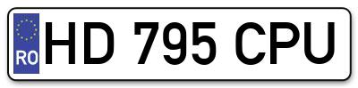 Placuta inmatriculare numar auto  HD-795-CPU, HD 795 CPU, HD795CPU