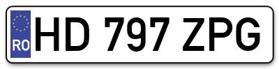Placuta inmatriculare numar auto  HD-797-ZPG, HD 797 ZPG, HD797ZPG