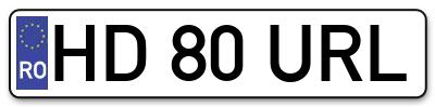 Placuta inmatriculare numar auto  HD-80-URL, HD 80 URL, HD80URL