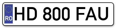 Placuta inmatriculare numar auto  HD-800-FAU, HD 800 FAU, HD800FAU