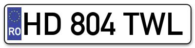 Placuta inmatriculare numar auto  HD-804-TWL, HD 804 TWL, HD804TWL