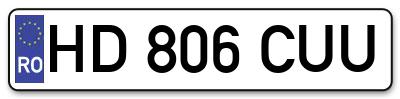 Placuta inmatriculare numar auto  HD-806-CUU, HD 806 CUU, HD806CUU