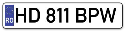Placuta inmatriculare numar auto  HD-811-BPW, HD 811 BPW, HD811BPW