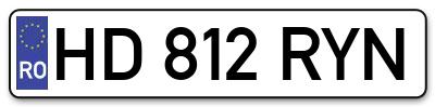 Placuta inmatriculare numar auto  HD-812-RYN, HD 812 RYN, HD812RYN