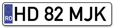 Placuta inmatriculare numar auto  HD-82-MJK, HD 82 MJK, HD82MJK