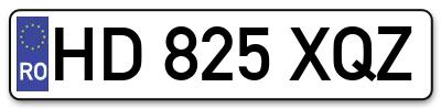 Placuta inmatriculare numar auto  HD-825-XQZ, HD 825 XQZ, HD825XQZ