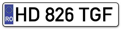 Placuta inmatriculare numar auto  HD-826-TGF, HD 826 TGF, HD826TGF