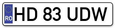 Placuta inmatriculare numar auto  HD-83-UDW, HD 83 UDW, HD83UDW