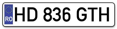 Placuta inmatriculare numar auto  HD-836-GTH, HD 836 GTH, HD836GTH