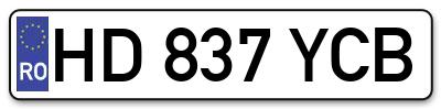 Placuta inmatriculare numar auto  HD-837-YCB, HD 837 YCB, HD837YCB
