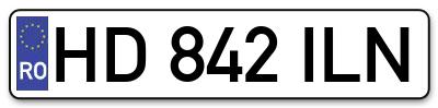 Placuta inmatriculare numar auto  HD-842-ILN, HD 842 ILN, HD842ILN